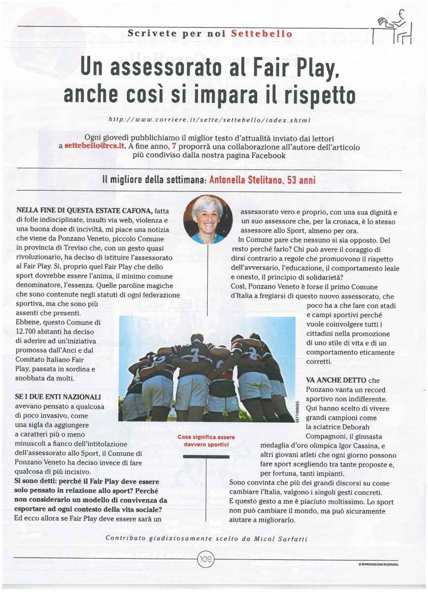 corriere della sera fairplay 15 settembre 2017