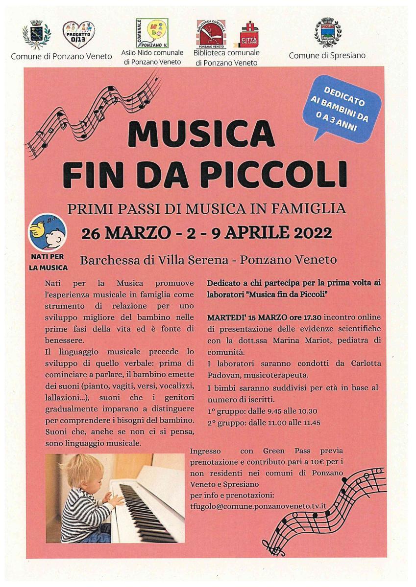 Locandina Musica fin da Piccoli