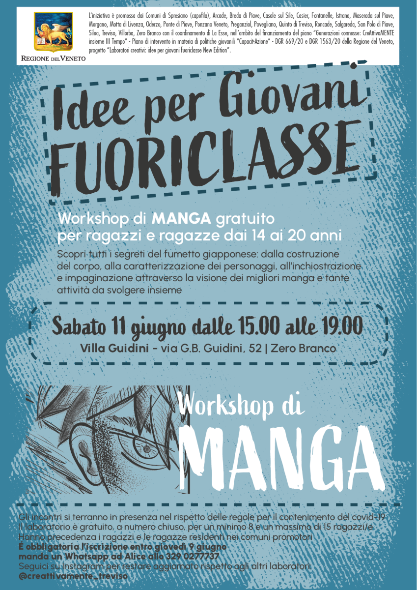 Locandina workshop di manga