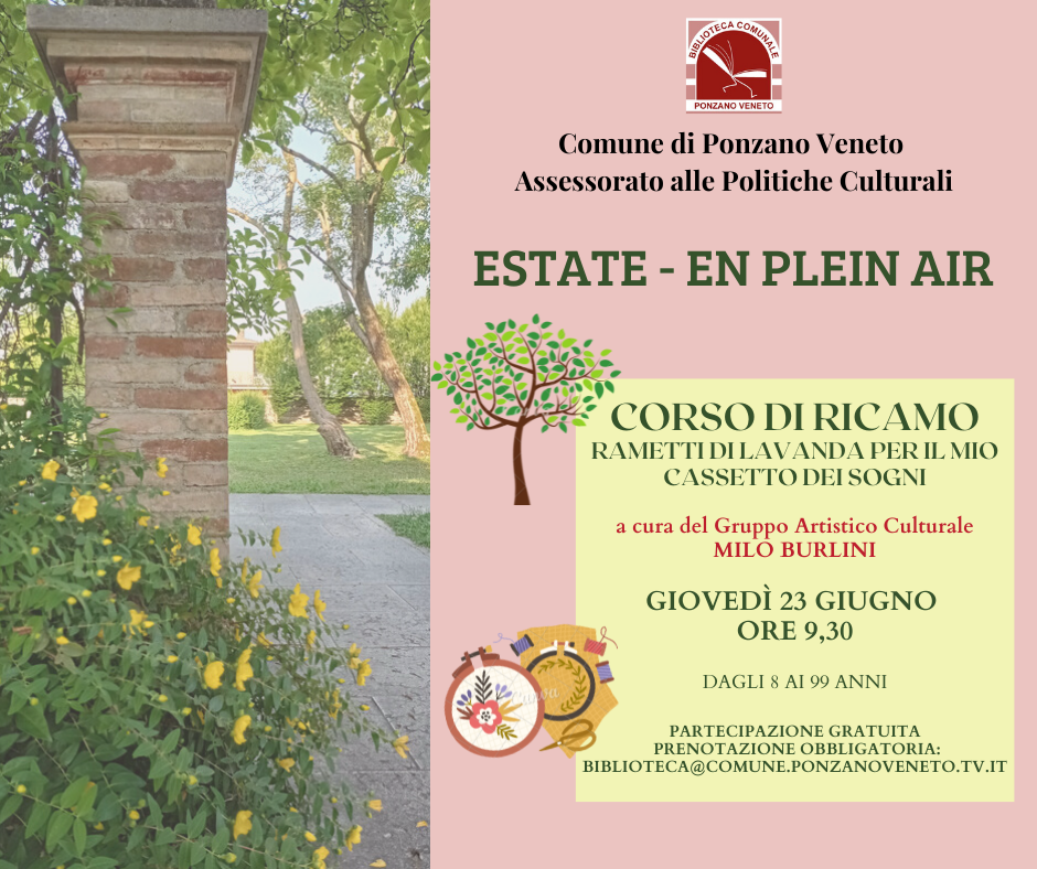 Corso di ricamo 23 giugno