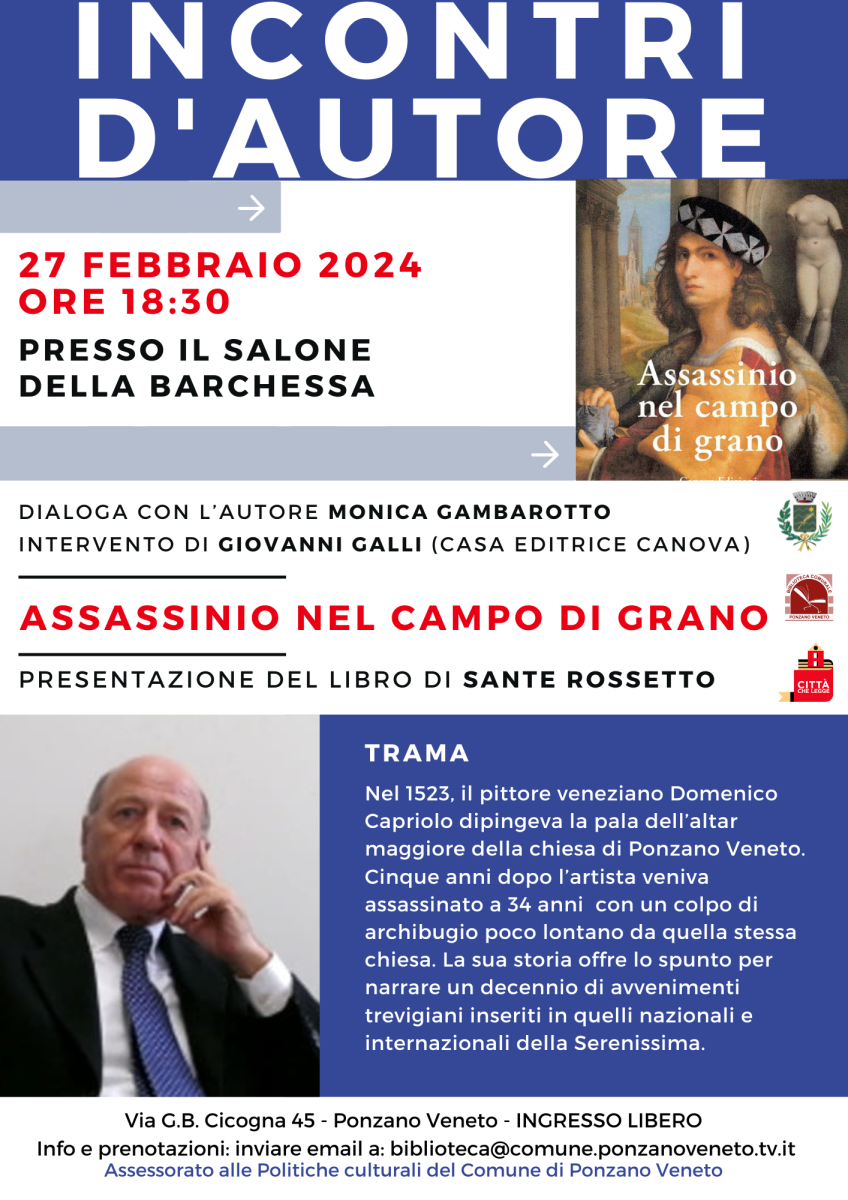 Locandina incontri d'autore Sante Rossetto