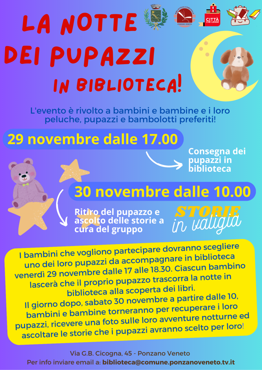 La notte dei pupazzi in Biblioteca - Locandina