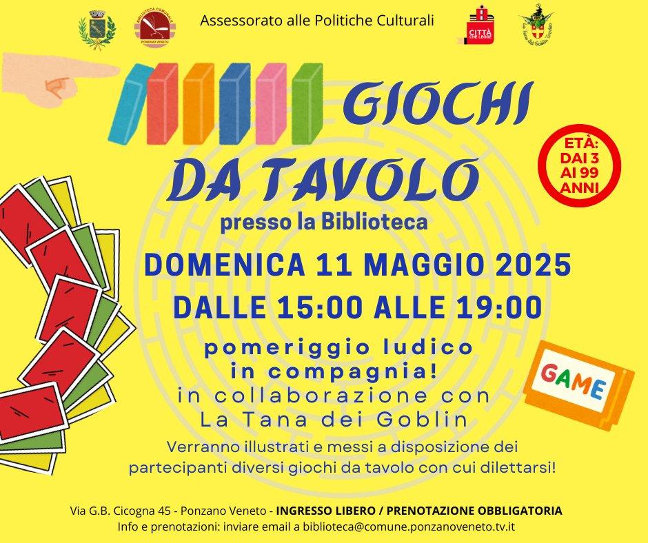 Locandina pomeriggio con i giochi da tavolo