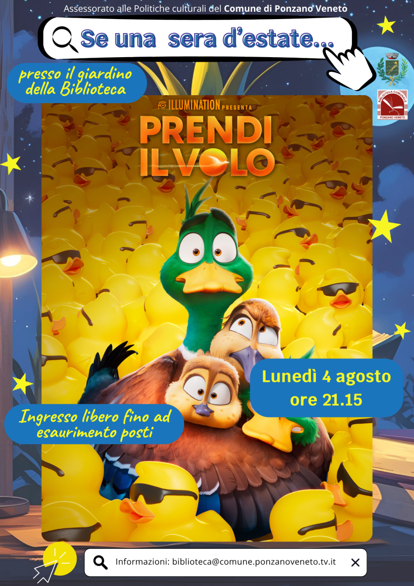 Locandina cinema all'aperto per bambini